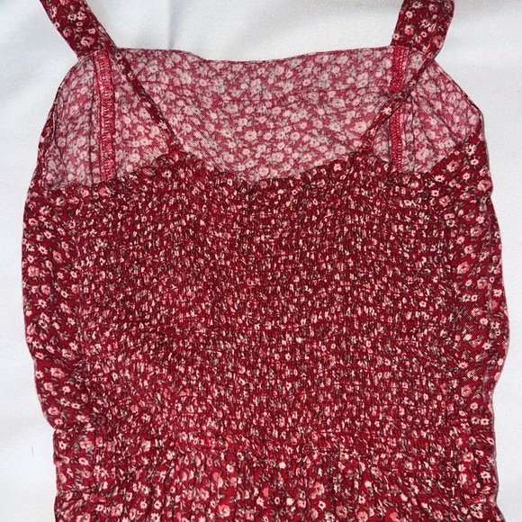Hollister Abercrombie & Fitch Romper red floral elastic back - Picture 2 of 7